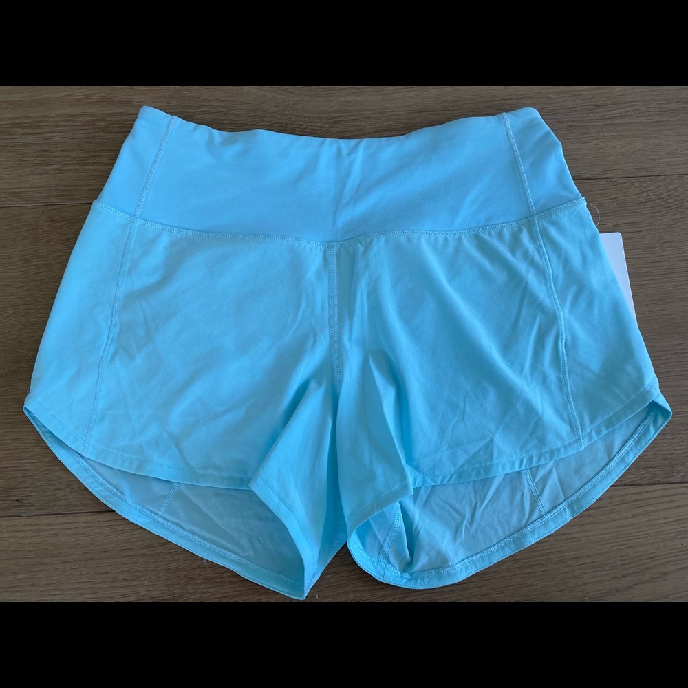 Nwt Lululemon Speed Up shorts HR 4” 6 Blue glow